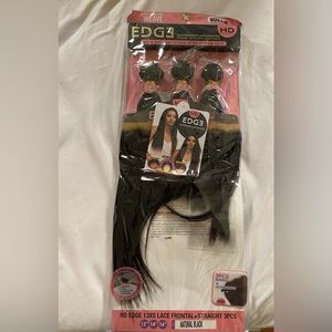 3 Piece HD 100% Natural Virgin Remy Human Hair with transparent lace frontal.